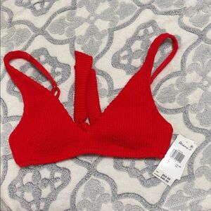 Raisins Scarlet Textured Bikini Top